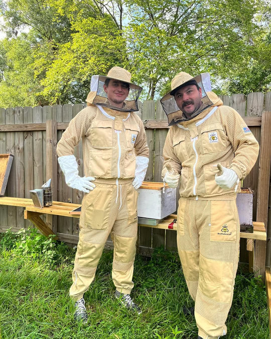 ApiArmor 3-Layer Ultra Ventilated Beekeeping Jacket, Round Veil, Sting-Proof | Brown