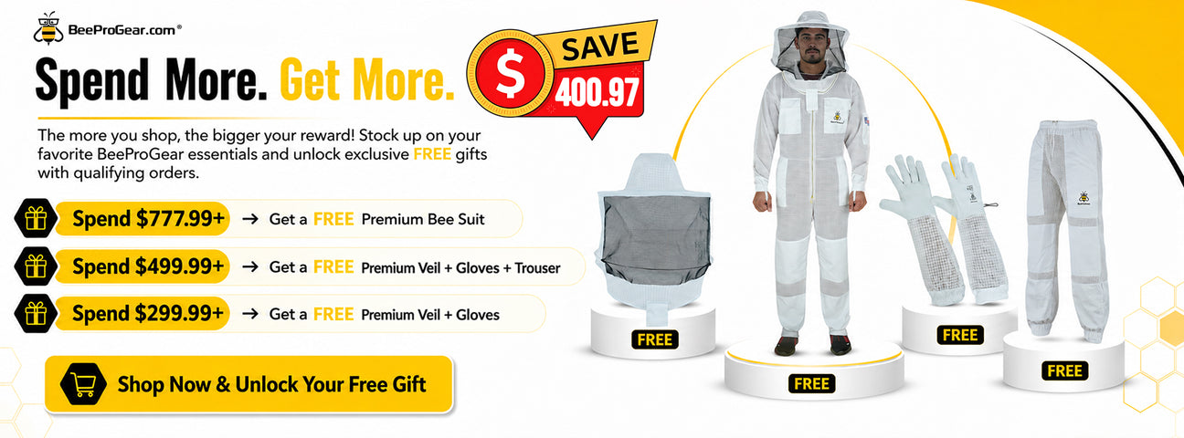 3-Layer Ultra Ventilated Sting-Proof Beekeeping Jacket with Dual Veil